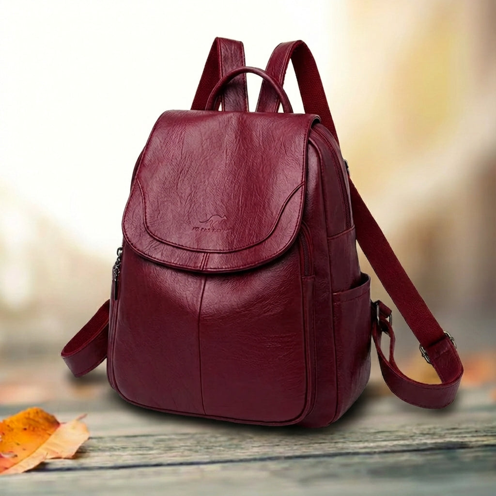burgundy leather backpack womens Genuine Leather Backpack – Harlan Leather Co