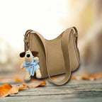 Khaki lychee pattern (with lining and oil edge) + pendant